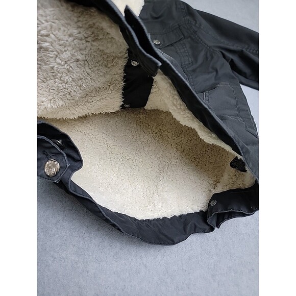 Indigo Star Jacket Mens M Black Sherpa Lined Button Pockets Heavy Trucker Waxed - Picture 8 of 13